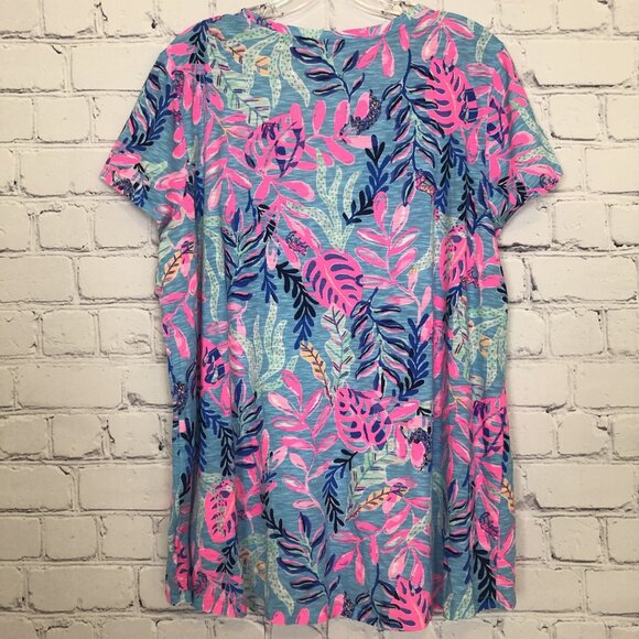 Lilly Pulitzer Etta V Neck Size XL Porto Blue Youve Been Spotted - Picture 3 of 8